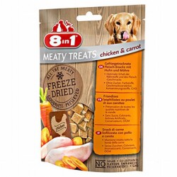 8in1 Freeze Dried Tavuklu ve Havuçlu Köpek Ödülü 50 Gr - 8in1