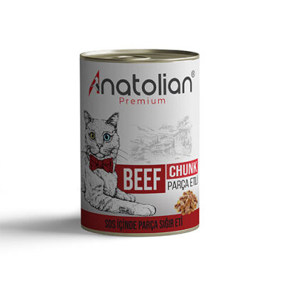 Anatolian Premium Parça Etli Sığır Etli Yetişkin Kedi Konservesi 400 Gr - 1