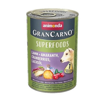 Animonda GranCarno Kuzu Etli Amarant Kızılcık ve Somon Yağlı Yetişkin Köpek Konservesi 6 Adet 400 Gr - 1