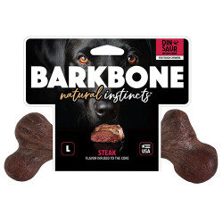 BarkBone Dinosaur Biftek Aromalı Bitmeyen Köpek Çiğneme Kemiği Büyük Boy 24 Cm - BarkBone
