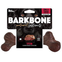 BarkBone Dinosaur Biftek Aromalı Bitmeyen Köpek Çiğneme Kemiği Küçük Boy 17 Cm - BarkBone