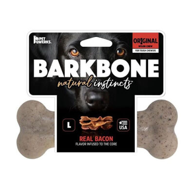 BarkBone Original Bacon Aromalı Bitmeyen Köpek Çiğneme Kemiği Büyük Boy 20 Cm - 1