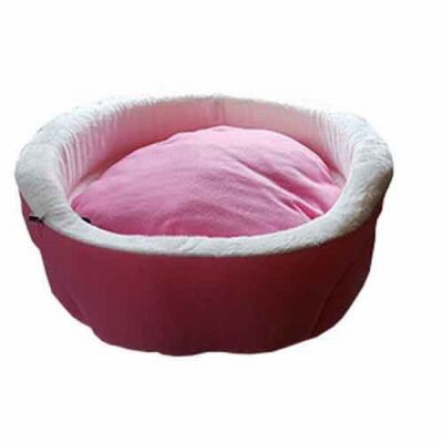 Bedspet Ağızlıklı Sepet Kedi ve Küçük Irk Köpek Yatağı Pembe - 1