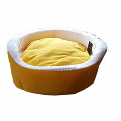 Bedspet Ağızlıklı Sepet Kedi ve Küçük Irk Köpek Yatağı Sarı - 1