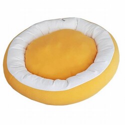 Bedspet Simit Kedi ve Küçük Irk Köpek Yatağı Sarı Beyaz - Bedspet