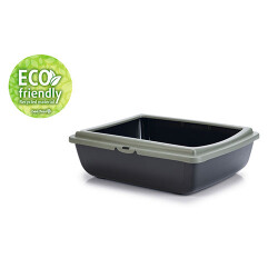 Beeztees Kalın Kenarlı Açık Kedi Tuvaleti Antrasit Mavi 48x38x14 Cm - 2