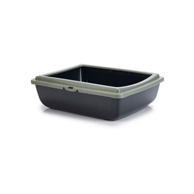 Beeztees Kalın Kenarlı Açık Kedi Tuvaleti Antrasit Mavi 48x38x14 Cm - 1