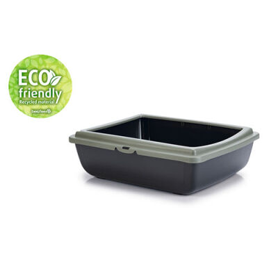 Beeztees Kalın Kenarlı Açık Kedi Tuvaleti Antrasit Mavi 48x38x14 Cm - 2