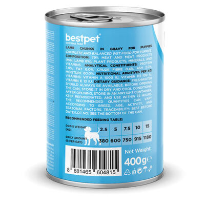 BestPet Parça Etli Kuzu Etli Yavru Köpek Konservesi 400 Gr - 2