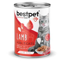 BestPet Parça Etli Kuzu Etli Yetişkin Kedi Konservesi 12 Adet 400 Gr - Bestpet