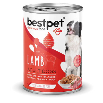 BestPet Parça Etli Kuzu Etli Yetişkin Köpek Konservesi 6 Adet 400 Gr - 1