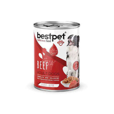 BestPet Parça Etli Sığır Etli Yetişkin Köpek Konservesi 24 Adet 400 Gr - 1