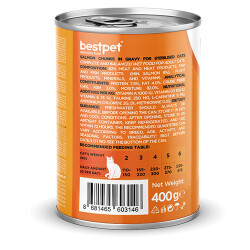 BestPet Parça Etli Somon Balıklı Yetişkin Kedi Konservesi 12 Adet 400 Gr - 2