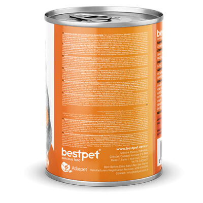 BestPet Parça Etli Somon Balıklı Yetişkin Kedi Konservesi 24 Adet 400 Gr - 3