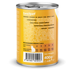BestPet Parça Etli Tavuk Etli Yetişkin Kedi Konservesi 24 Adet 400 Gr - 2