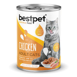 BestPet Parça Etli Tavuk Etli Yetişkin Kedi Konservesi 6 Adet 400 Gr - Bestpet