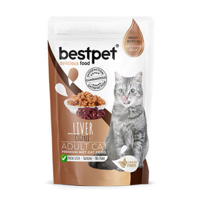 Bestpet Pouch Ciğerli Jelly Tahılsız Yetişkin Kedi Konservesi 85 Gr - 1