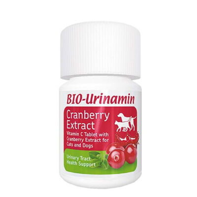 Bio PetActive Bio-Urinamin Kedi ve Köpekler İçin Kızılcık Özlü C Vitamini 40 Tablet - 1