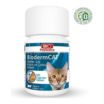 Bio PetActive Biodermcat Kediler İçin Biotin ve Çinko Tableti 30 Gr - 1