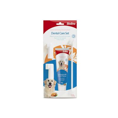 Bioline Tavuk Aromalı Köpek Ağız Bakım Seti 100 Gr - 1