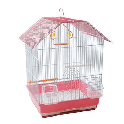 Birdlife Çift Kapılı Kuş Kafesi Pembe 34,5x28x46 Cm - 1