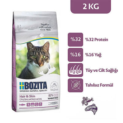 Bozita Hair & Skin Somonlu Tahılsız Yetişkin Kedi Maması 2 Kg - 2