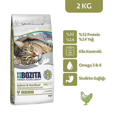 Bozita Indoor & Sterilised Tavuklu Kısırlaştırılmış Kedi Maması 2 Kg - 2