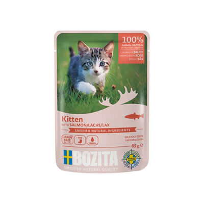 Bozita Kitten Somonlu Soslu Tahılsız Yavru Kedi Konservesi 85 Gr - 1