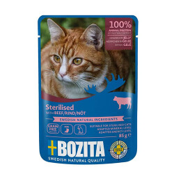 Bozita Sterilised Sığır Etli Jelly Tahılsız Kısırlaştırılmış Kedi Konservesi 85 Gr - Bozita