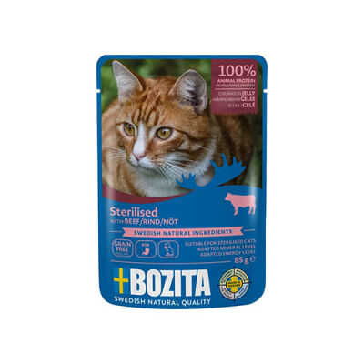 Bozita Sterilised Sığır Etli Jelly Tahılsız Kısırlaştırılmış Kedi Konservesi 85 Gr - 2