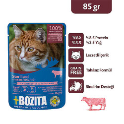 Bozita Sterilised Sığır Etli Jelly Tahılsız Kısırlaştırılmış Kedi Konservesi 85 Gr - 3