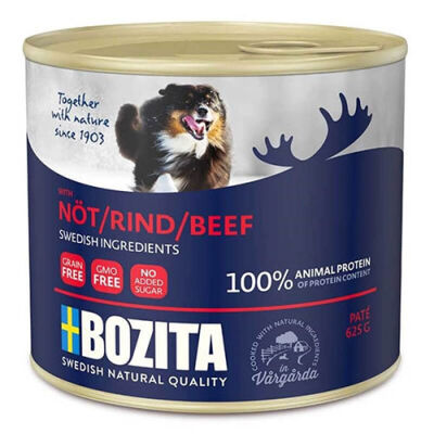 Bozita Natural Pate Biftekli Tahılsız Yetişkin Köpek Konservesi 625 Gr - 1