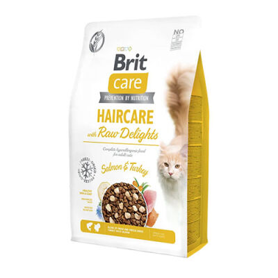 Brit Care Haircare Raw Delight Somon ve Hindi Etli Kedi Maması 2 kg - 1
