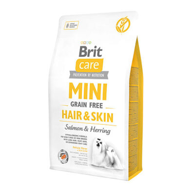 Brit Care Mini Hair Skin Somonlu ve Ringa Balıklı Küçük Irk Tahılsız Yetişkin Köpek Maması 2 Kg - 1