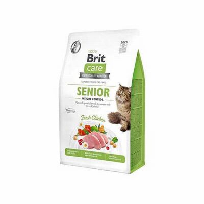 Brit Care Senior Weight Control Hypoallergenic Kilo Kontrolü İçin Tavuklu Tahılsız Yaşlı Kedi Maması 2 Kg - 1