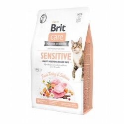 Brit Care Sensitive Hypoallergenic Hindili ve Somonlu Tahılsız Yetişkin Kedi Maması 2 Kg - Brit Care