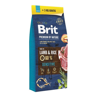 Brit Premium By Nature Adult Sensitive Lamb Kuzulu Yetişkin Köpek Maması 15+3 Kg - 1