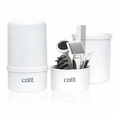 Catit Kısa Tüylü Kedi Bakım Seti Tarak Makas Fırça - 1