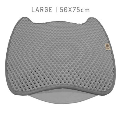 Cattie Gri Kum Toplayıcı Fonksiyonel Kedi Tuvalet Paspası 50 x 75 cm - 1