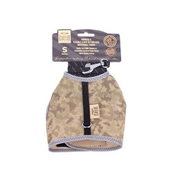 Cattie Havalı Dokuma Kedi Göğüs ve Gezdirme Tasması Small Kamuflaj 1x20-30 Cm - Cattie