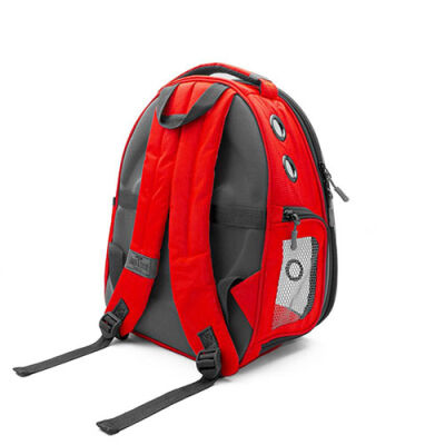 Cattie Kırmızı Şeffaf Astronot Kedi Taşıma Sırt Çantası 25 x 30 x 40 cm - 2