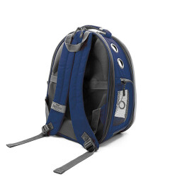 Cattie Lacivert Fileli Astronot Kedi Taşıma Sırt Çantası 25 x 60 x 40 cm - 3