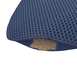 Cattie Lacivert Kum Toplayıcı Fonksiyonel Kedi Tuvalet Paspası 50 x 75 cm - 2