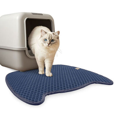 Cattie Lacivert Kum Toplayıcı Fonksiyonel Kedi Tuvalet Paspası 50 x 75 cm - 3