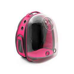 Cattie Pembe Fileli Astronot Kedi Taşıma Sırt Çantası 25 x 60 x 40 cm - 2