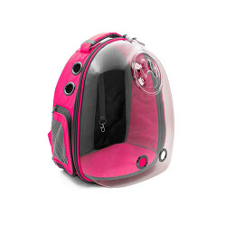 Cattie Pembe Şeffaf Astronot Kedi Taşıma Sırt Çantası 25 x 30 x 40 cm - Cattie