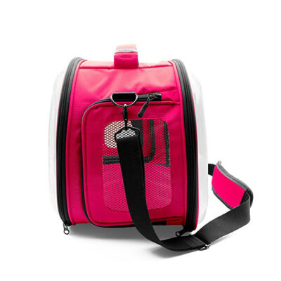 Cattie Pembe Şeffaf Panoramik Kedi Taşıma Çantası 30 x 40 x 35 cm - 2