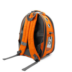 Cattie Turuncu Fileli Astronot Kedi Taşıma Sırt Çantası 25 x 60 x 40 cm - 3