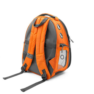 Cattie Turuncu Şeffaf Astronot Kedi Taşıma Sırt Çantası 25 x 30 x 40 cm - 2