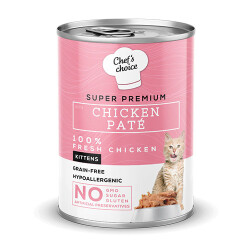 Chefs Choice Pate Chicken Kitten Tavuklu Tahılsız Yavru Kedi Konservesi 12 Adet 400 Gr - Chefs Choice